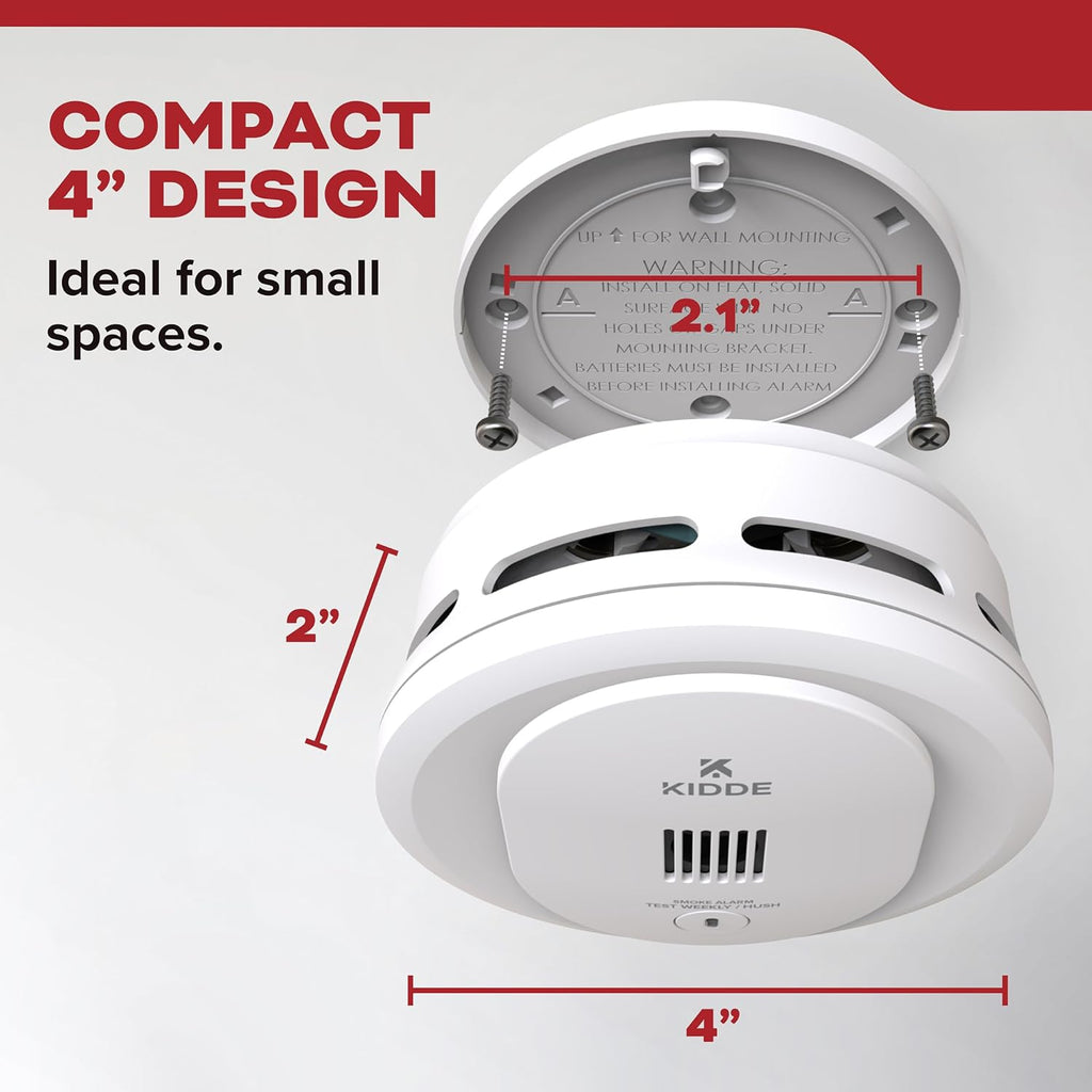 Kidde Compact Smoke Detector, AA Battery-Powered, 10SDR