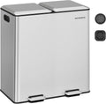 SONGMICS Trash Can, 2 x 8 Gallon (2 x 30 L) Double Compartment