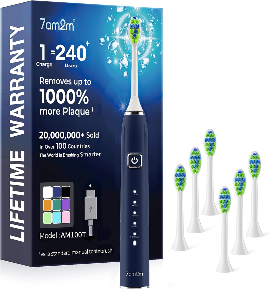 7AM2M Sonic Electric Toothbrush for Adults,Type-C Charging Run for 120 Days