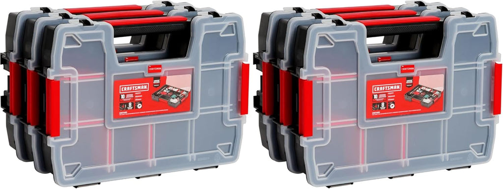 CRAFTSMAN Storage Organizer, Small Parts Organizer, 3-Packs with 10-Compartments, Lid Includes Secure Latch (CMST60964M)
