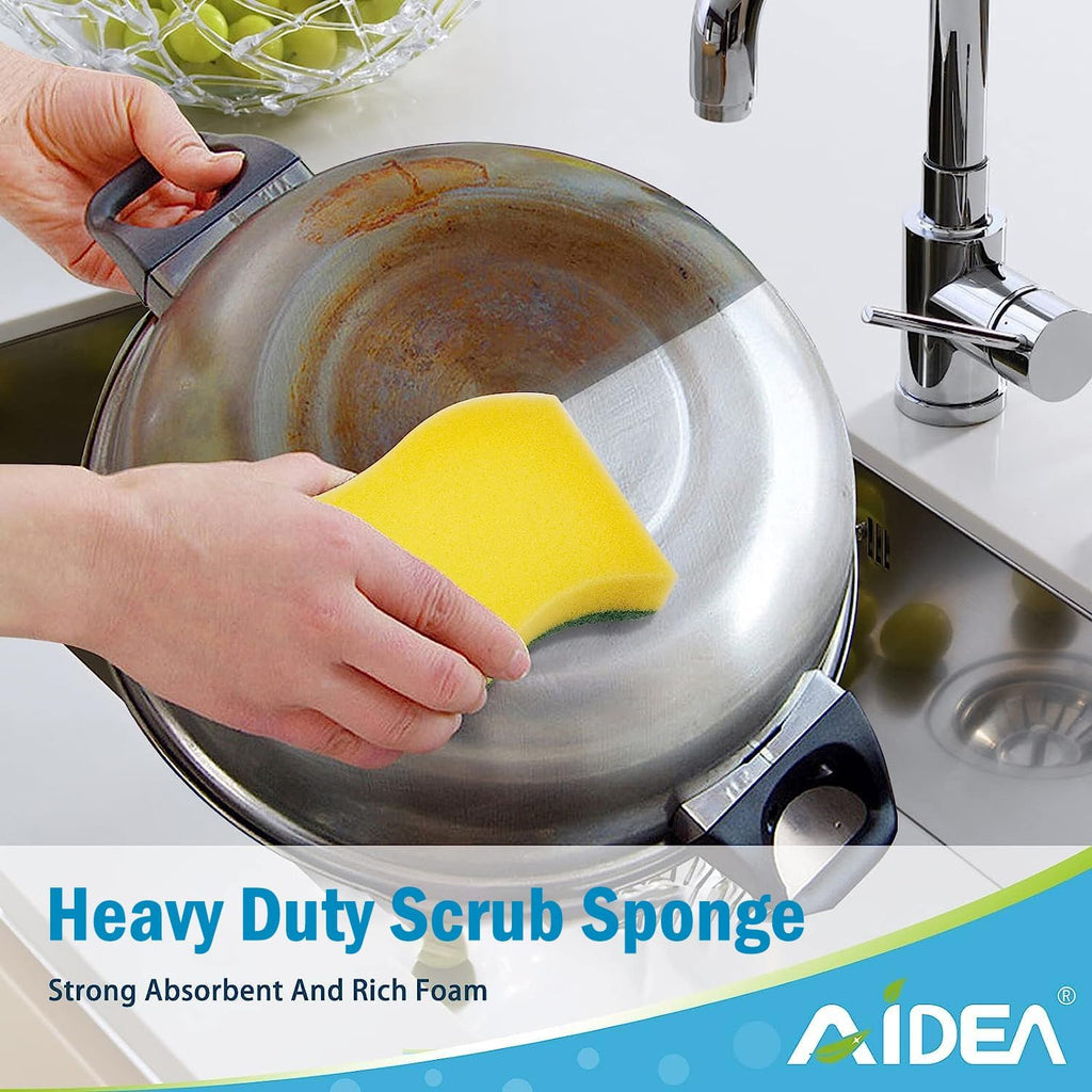 AIDEA Sponges Kitchen, 24-PK Heavy Duty Dish Sponges Kitchen, Scrub Sponges