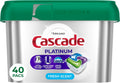 Cascade Platinum Dishwasher Pods, Dishwasher Detergent, Dish Detergent Soap, Fresh, 71 count