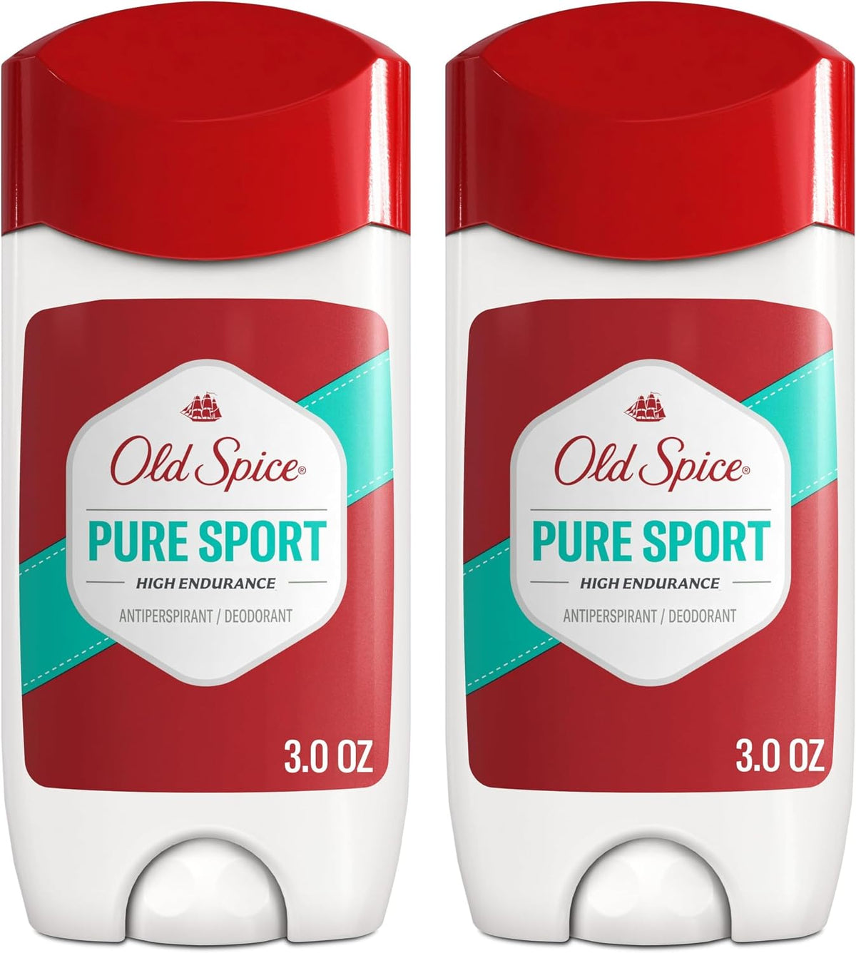 Old Spice Antiperspirant Deodorant For Men, High Endurance, 24/7 Sweat Defense & Odor Protection, 24/7 Freshness & Lasting Scent, Pure Sport Scent, 3.0 oz (Pack of 2)