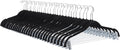 Amazon Basics Velvet Non-Slip Skirt Clothes Hangers with Clips, 360 Degree Rotatable Hook, Organize Pants and Skirts, Black/Silver, 24-Pack