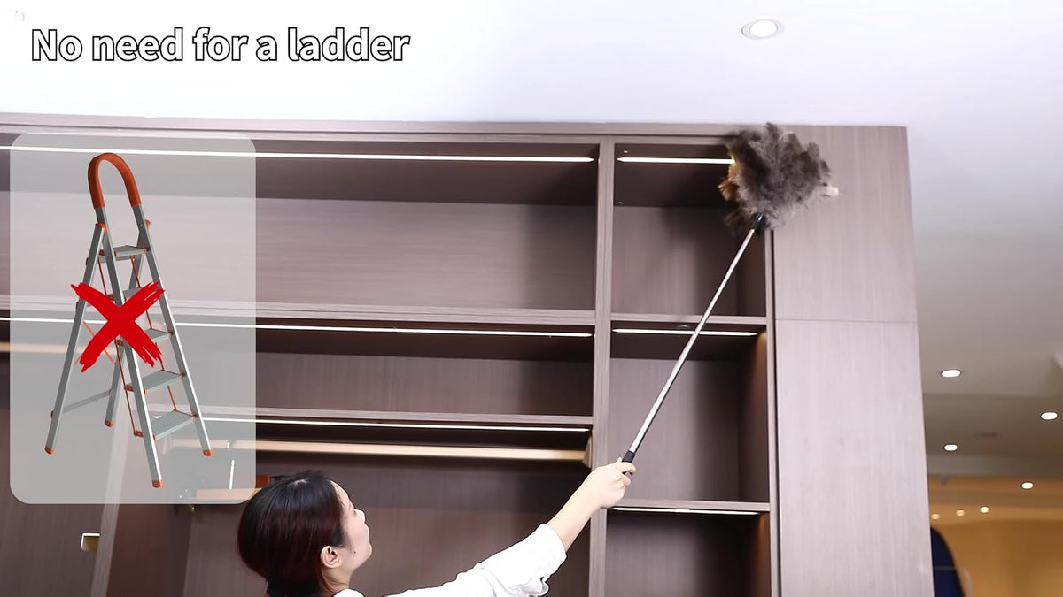 Soarer Extendable Ostrich Feather Duster,40inch,Handle Duster for Cleaning