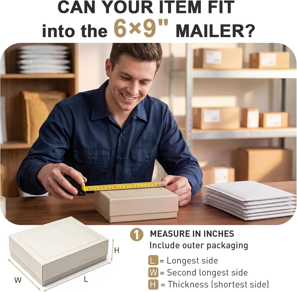 Bubble Mailers 6x10" 100 Pack: Self Seal Mailing Envelopes White