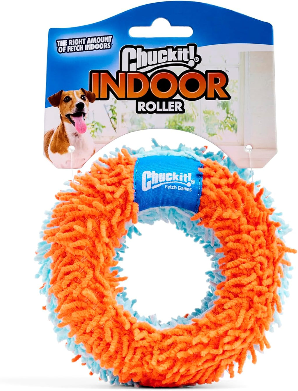 Chuckit! Indoor Fetch Roller Toy for Dogs - Interactive Dog Toys for Boredom, Orange and Blue