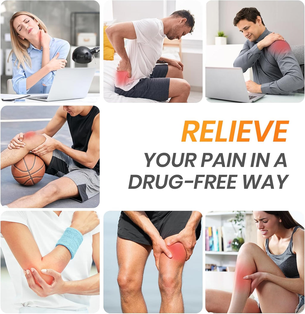 AVCOO 3-in-1 TENS Unit Muscle Stimulator with 30 Modes for Pain Relief