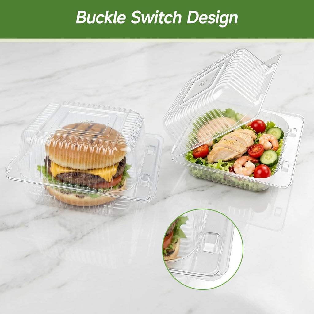 Dealusy 100 Pack Extra Heavy Duty Clear Slice Cake Carriers