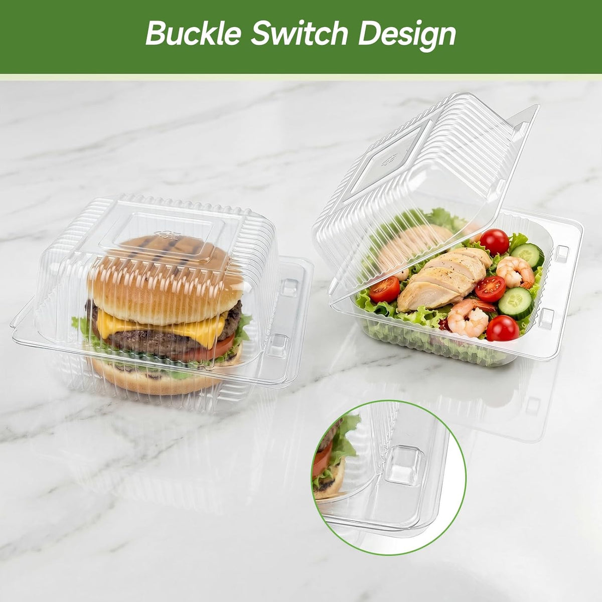 Dealusy 100 Pack Extra Heavy Duty Clear Slice Cake Carriers