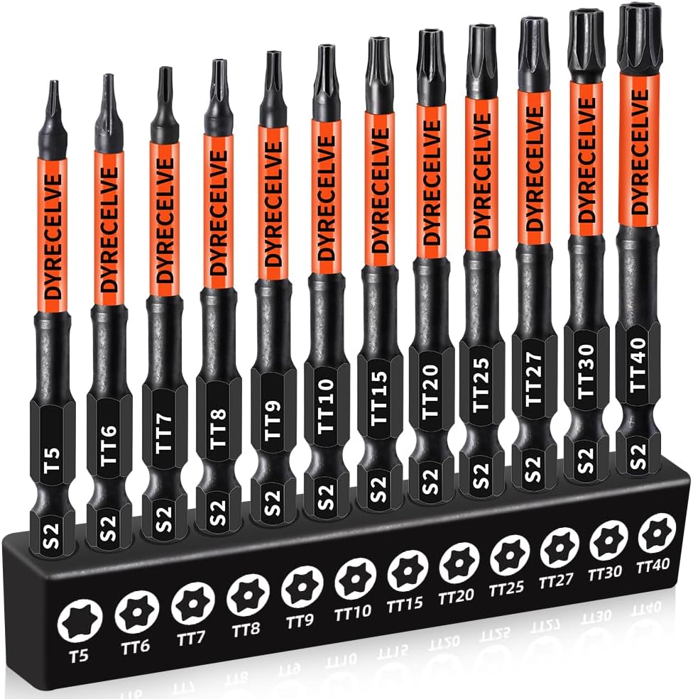 DYRECELVE 10-Pack T25 Torx Bits for Impact Driver, T25 Bit Magnetic 2-Inch