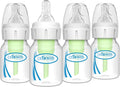 Dr. Brown's Anti-Colic Options+ Narrow Baby Bottle, Pink Floral, 4-Pack