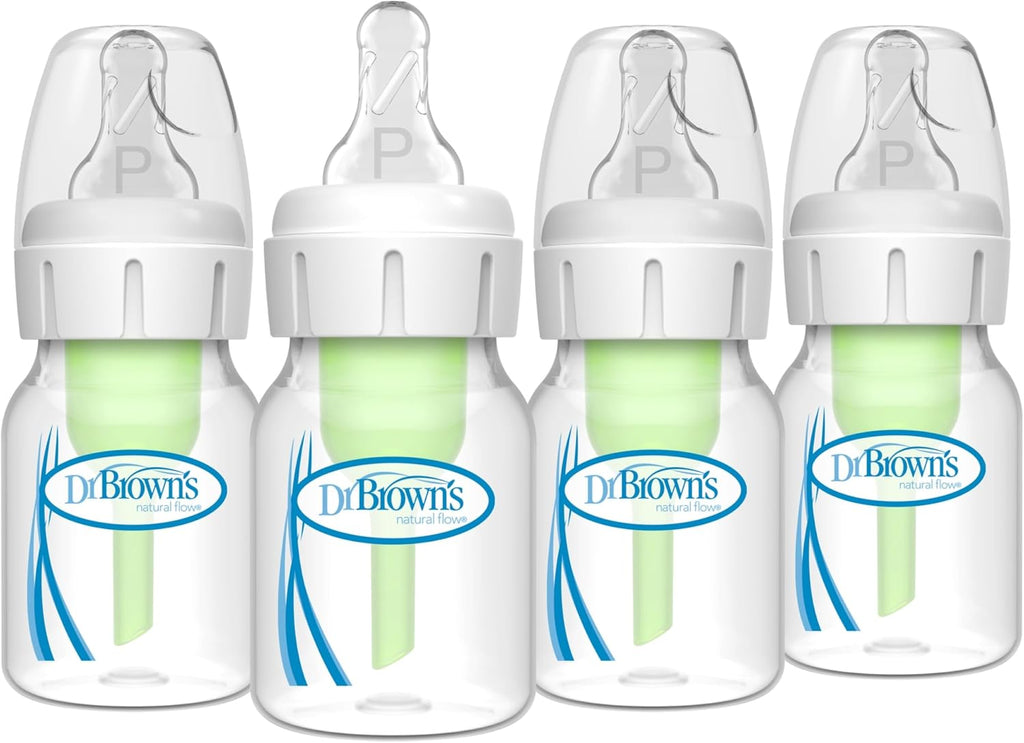 Dr. Brown's Anti-Colic Options+ Narrow Baby Bottle, Blue Nature, 4-Pack