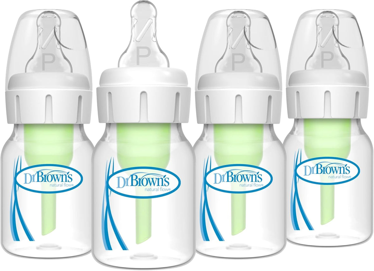 Dr. Brown's Anti-Colic Options+ Narrow Baby Bottle, Blue Nature, 4-Pack