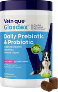 Vetnique Glandex Probiotics for Dogs 60ct Soft Chews, Prebiotics & Enzymes