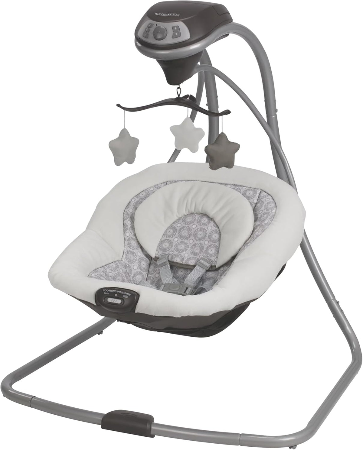 Graco Simple Sway Baby Swing, Side‑to‑Side Sway, Infant Swing with 6 Speeds, Vibration, Abbington