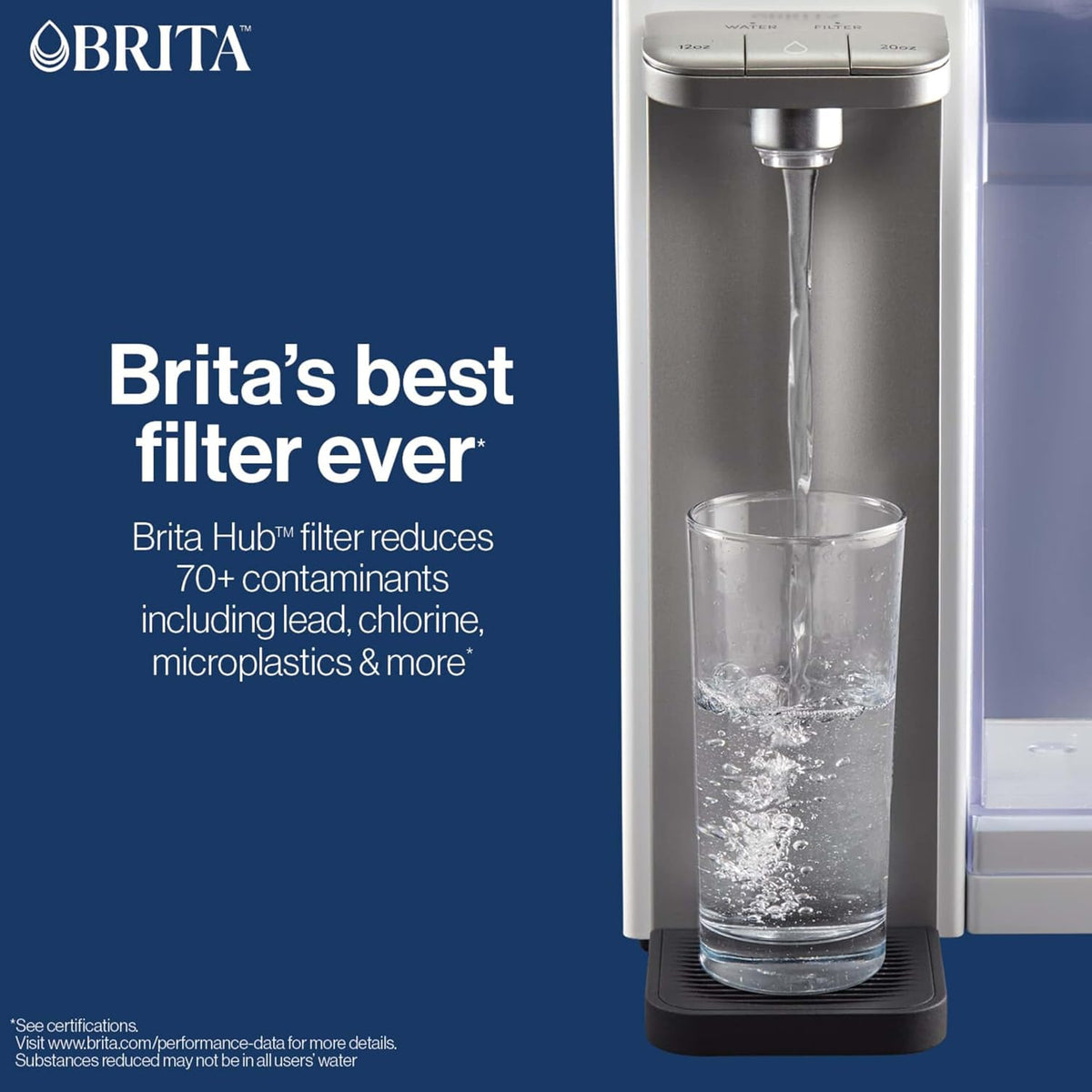 Brita Hub Replacement Water Filter, BPA-Free, Replaces 900 Plastic Water Bottles, Lasts Six Months or 120 Gallons, Includes 1 Filter, Kitchen Essential, White
