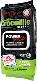 Crocodile Cloth PowerSCRUB Heavy-Duty Hand & Tool Cleaning Wipes, 80 Count
