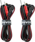 AUVON Premium TENS Unit Electrode Lead Wires for 2mm Pin TENS Pads, 2 Pack