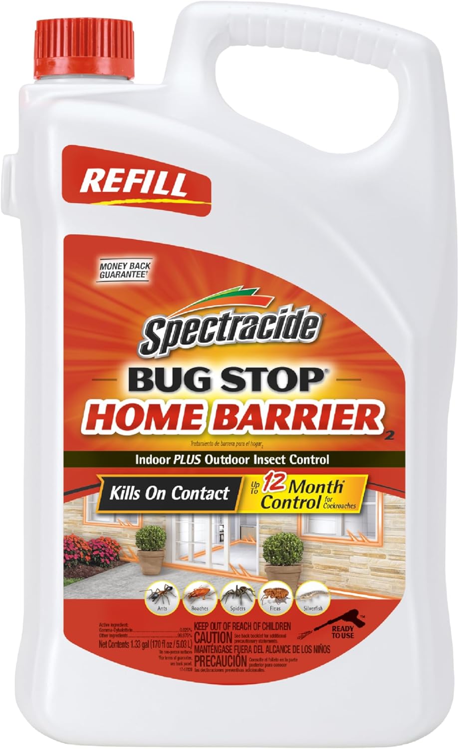 Spectracide Bug Stop Home Barrier 1.33 Gal, AccuShot Sprayer Refill