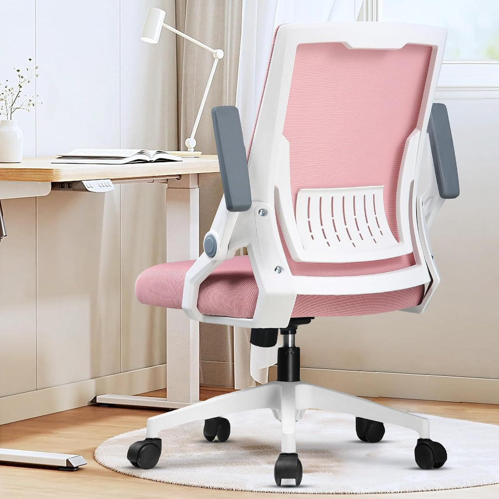 GTPLAYER Ergonomic Office Chair with Flip-up Armrests Executive Computer Chair for Home Office, Breathable Mesh & Comfy Lumbar Support, Black
