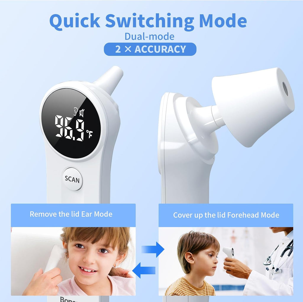 Boncare Ear and Forehead Thermometer for Adults and Kids