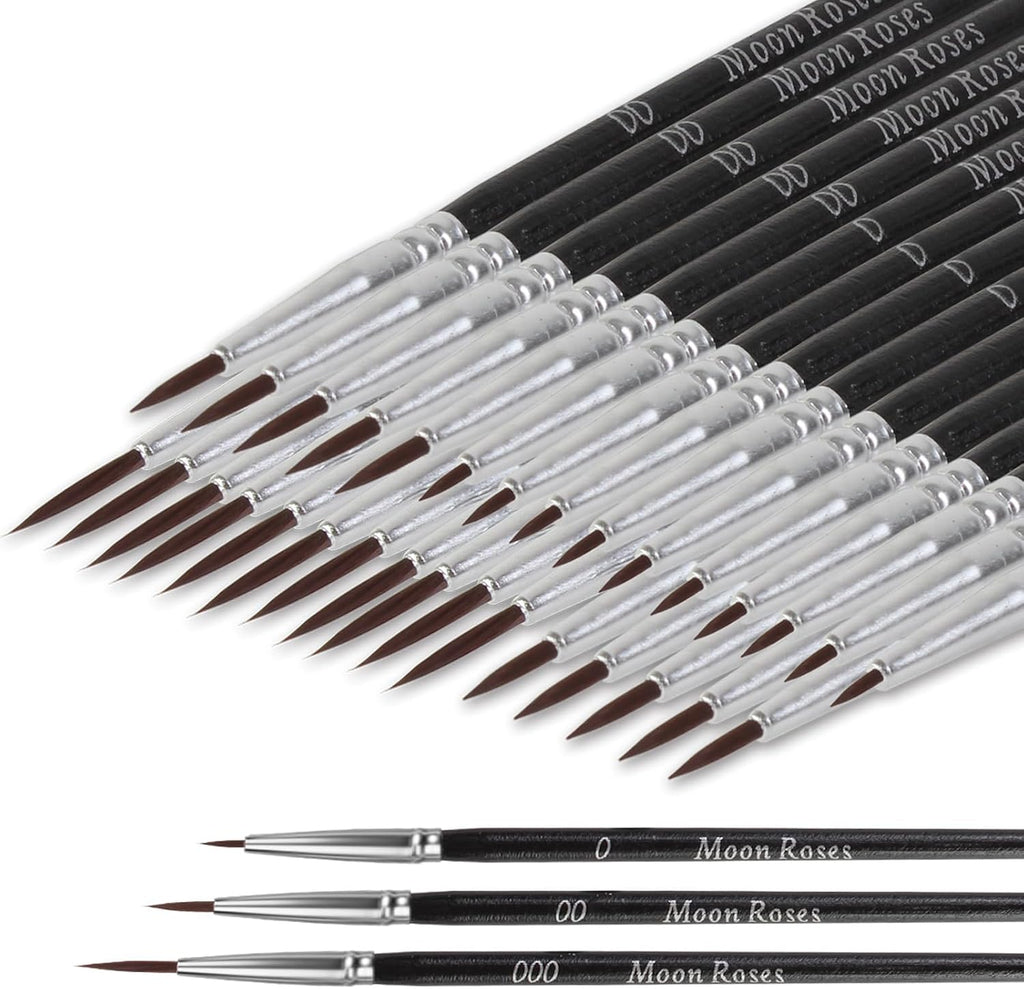 Moon Roses 30 Pcs Miniature Detail Paint Brush Set