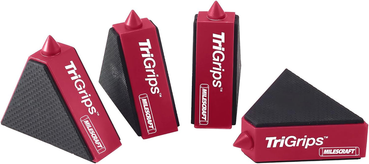Milescraft 1600 TriGrips - Triangle Cookie Work Grippers, for Woodworking, Painting, Raising and Leveling 4-pack