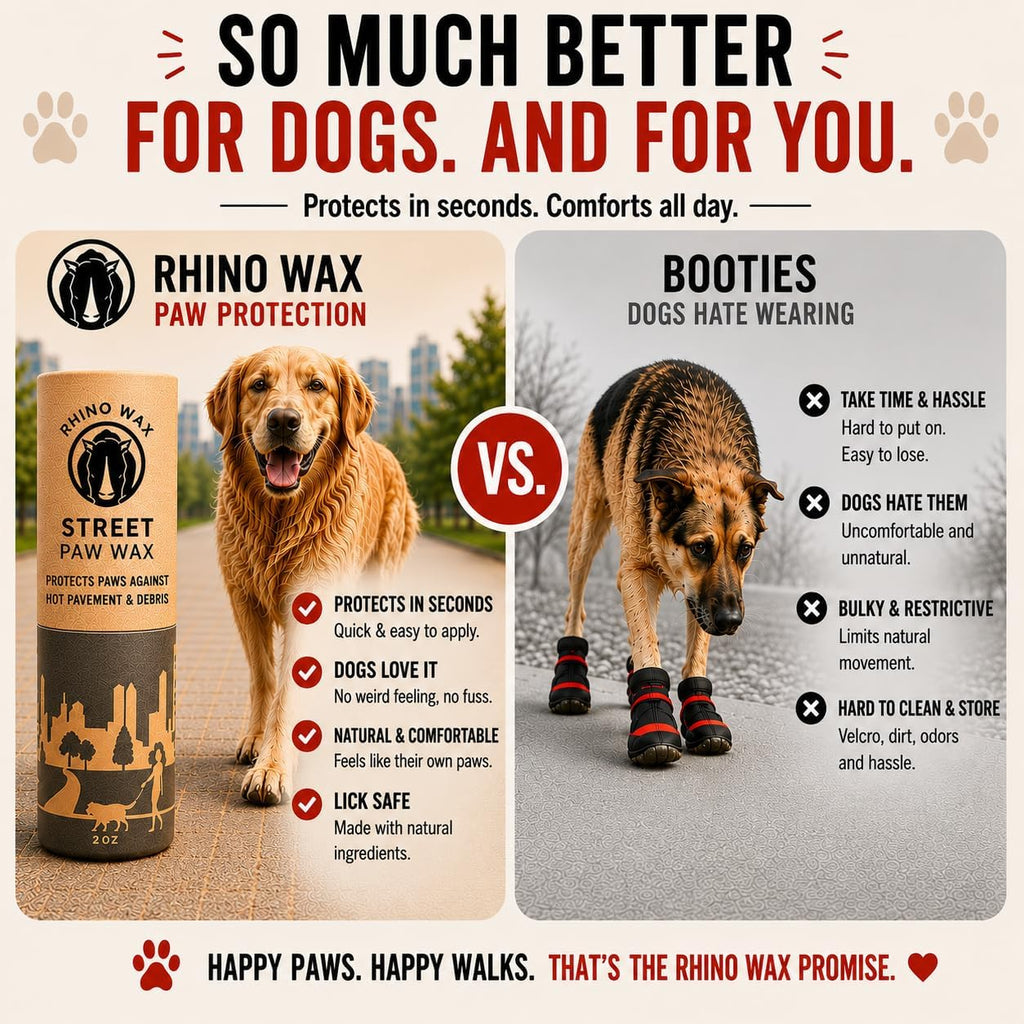 Rhino Wax Dog Paw Protector for Hot Pavement, Asphalt, Streets & Sidewalks