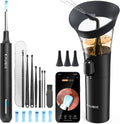 KAUGIC Ear Cleaner with Camera, Manual Wax Removal Kit, 7 Spoons, Black
