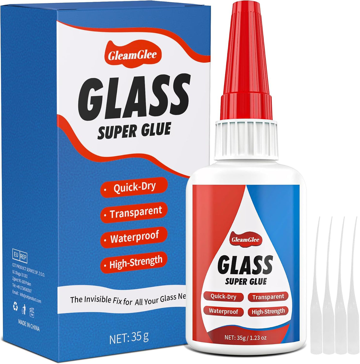 Leather Glue 1.23 oz, Ultra Strong Waterproof Flexible Clear Adhesive