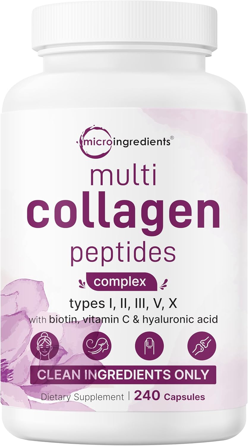 Micro Ingredients Multi Collagen Peptides Pills, 240 Capsules