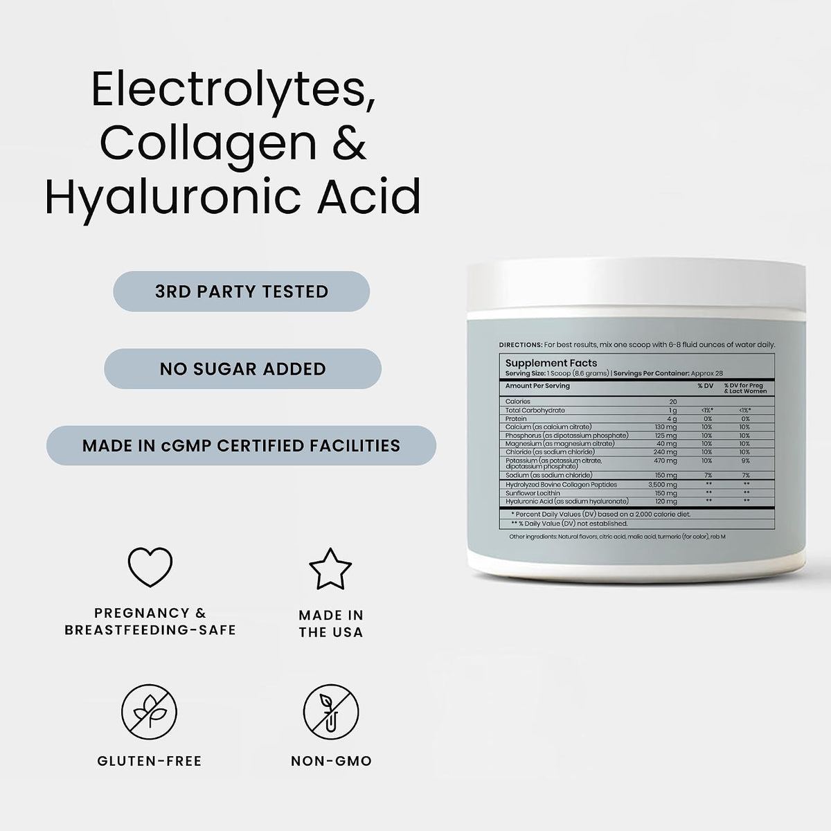 Perelel Electrolyte Powder with Collagen & Hyaluronic Acid, Mango Lemonade