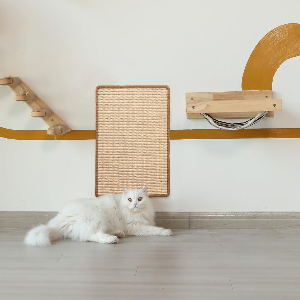 FUKUMARU Cat Scratcher Mat, 23.6 X 15.7 Inch Natural Sisal Cat Scratch Mat