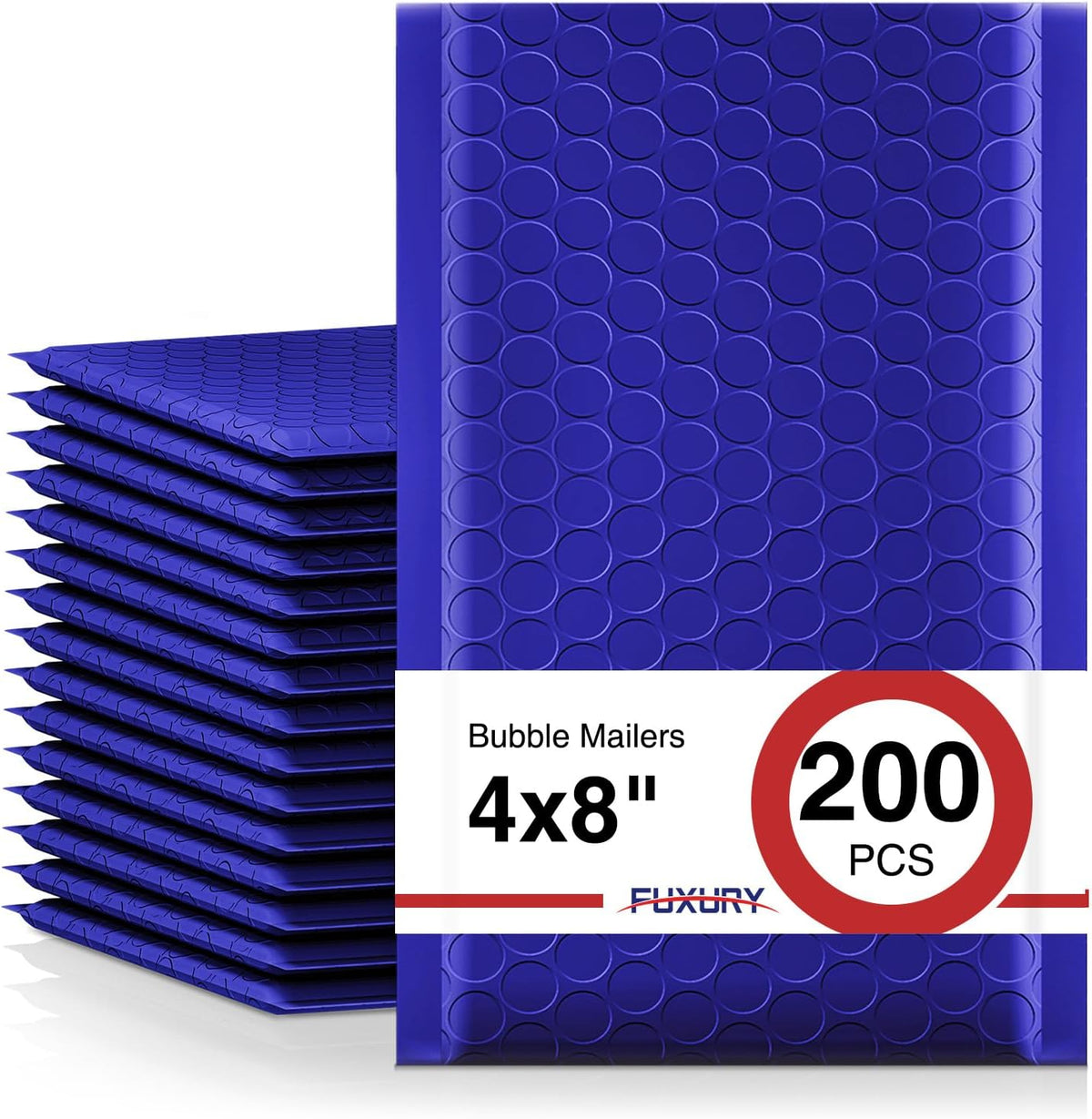 Fuxury Black Bubble Mailers 4x8" 200 Pack Waterproof Padded Envelopes