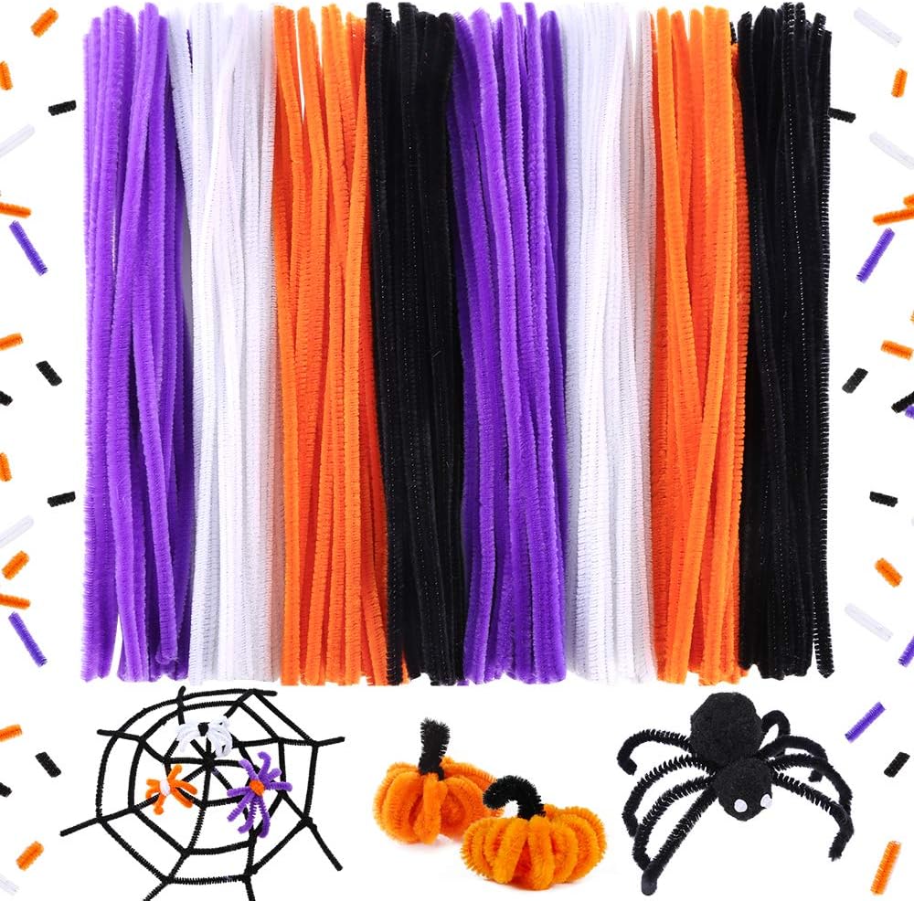 Caydo 200PCS Thick Pipe Cleaners Craft, 20 Colors Chenille Stems
