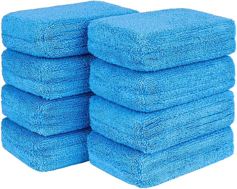 HOMEXCEL Microfiber Applicator Pads, Scratch-Free Car Wash Sponge for Cleaning, Premium Wax Foam Applicator Pads for Car Detailing, 5”x3”, 8Pack