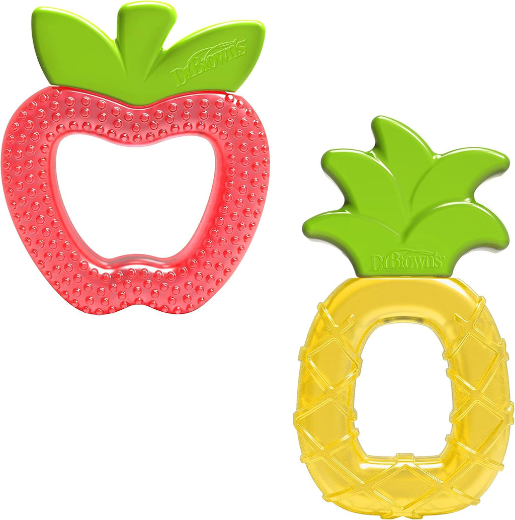 Dr. Brown's AquaCool Water-Filled Teether, Apple Pineapple, 3m+, 2-Pack