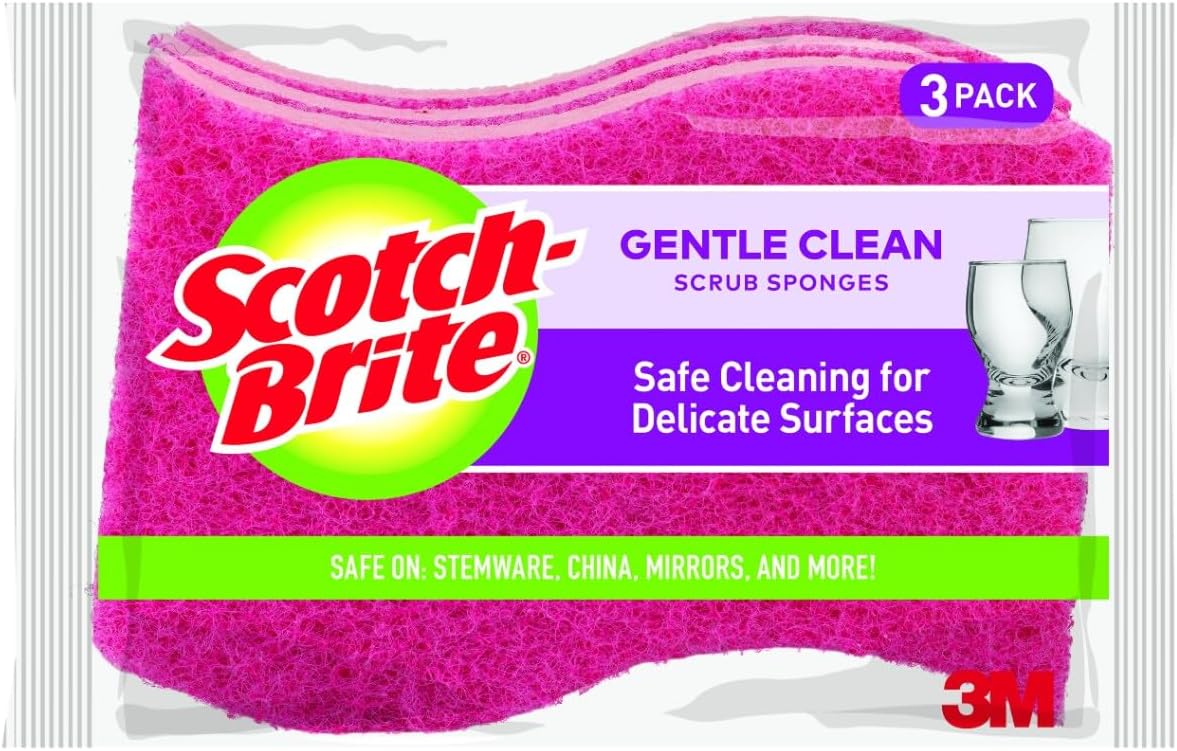 Scotch-Brite Delicate Clean Non-Scratch Scrub Sponge, 3 Pack