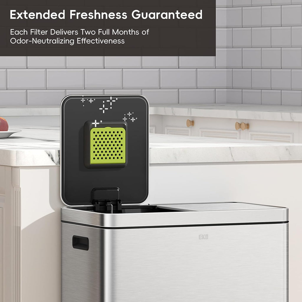 EKO Trash Can Deodorizer Filter Kit with Case, 2-Pack