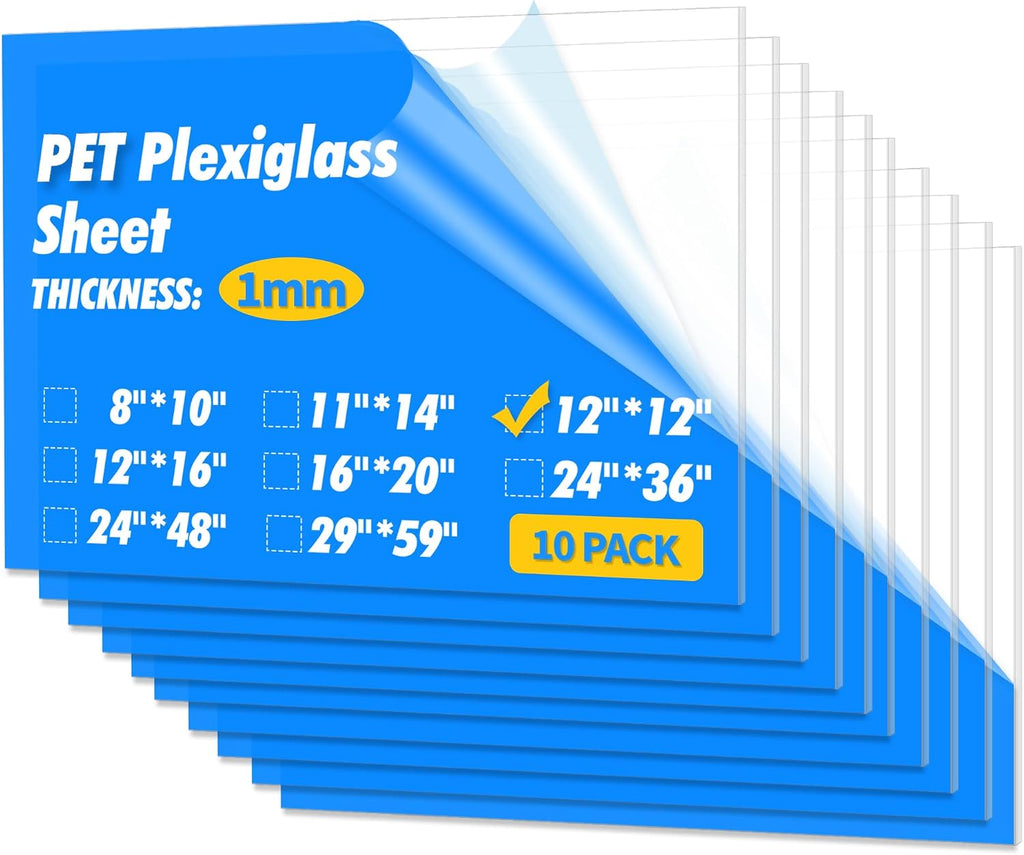 Art3d Plexiglass Sheets, Clear & Flexible, 5-Pack of 8 x 10"