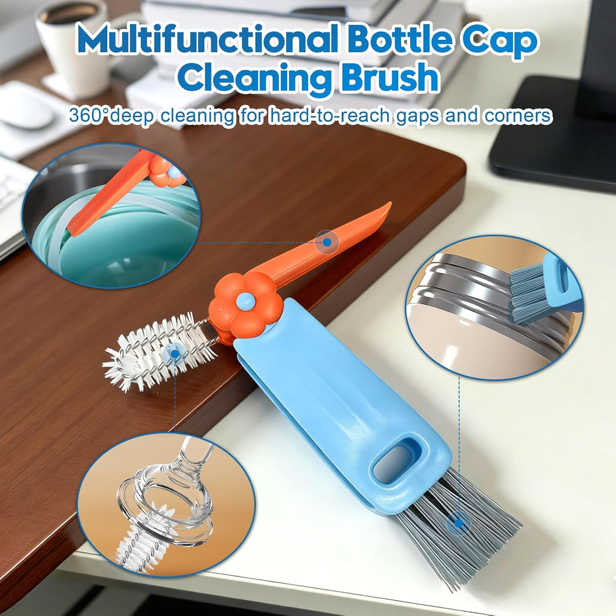 Bottle Brush Cleaner Set for Bottles, Cups and Straws Cleaning, 14 Pack