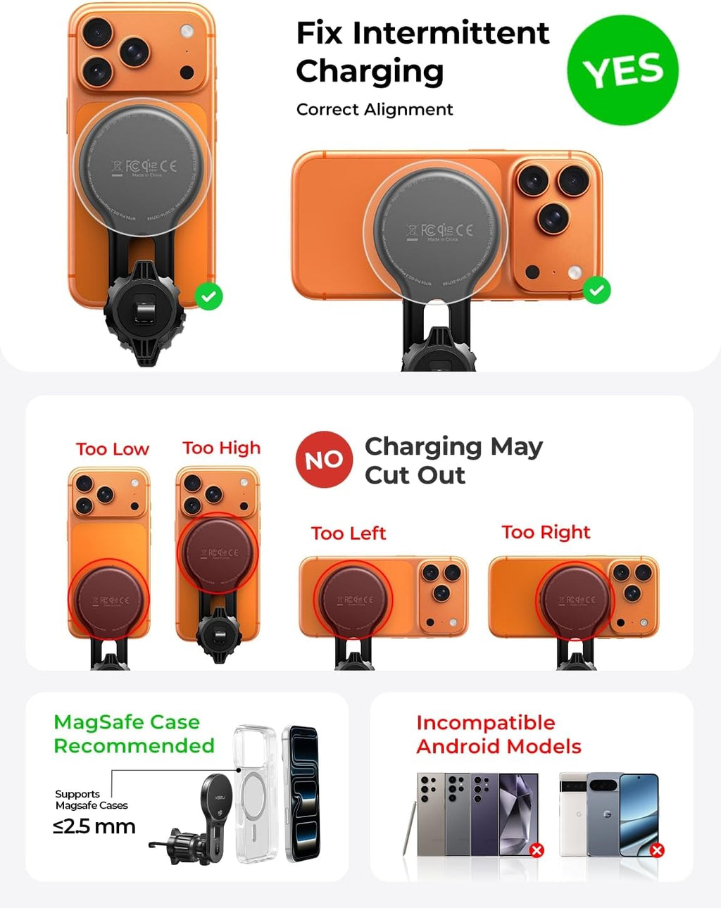 LISEN for Qi2.2 25W MagSafe Car Mount Charger,Car Vent Magnetic Car Charger