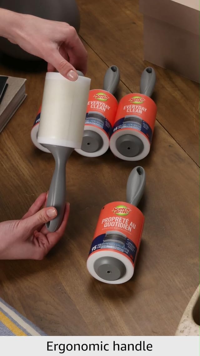 Scotch-Brite Everyday Clean Lint Roller, 475 Sheets Total,5 Pack