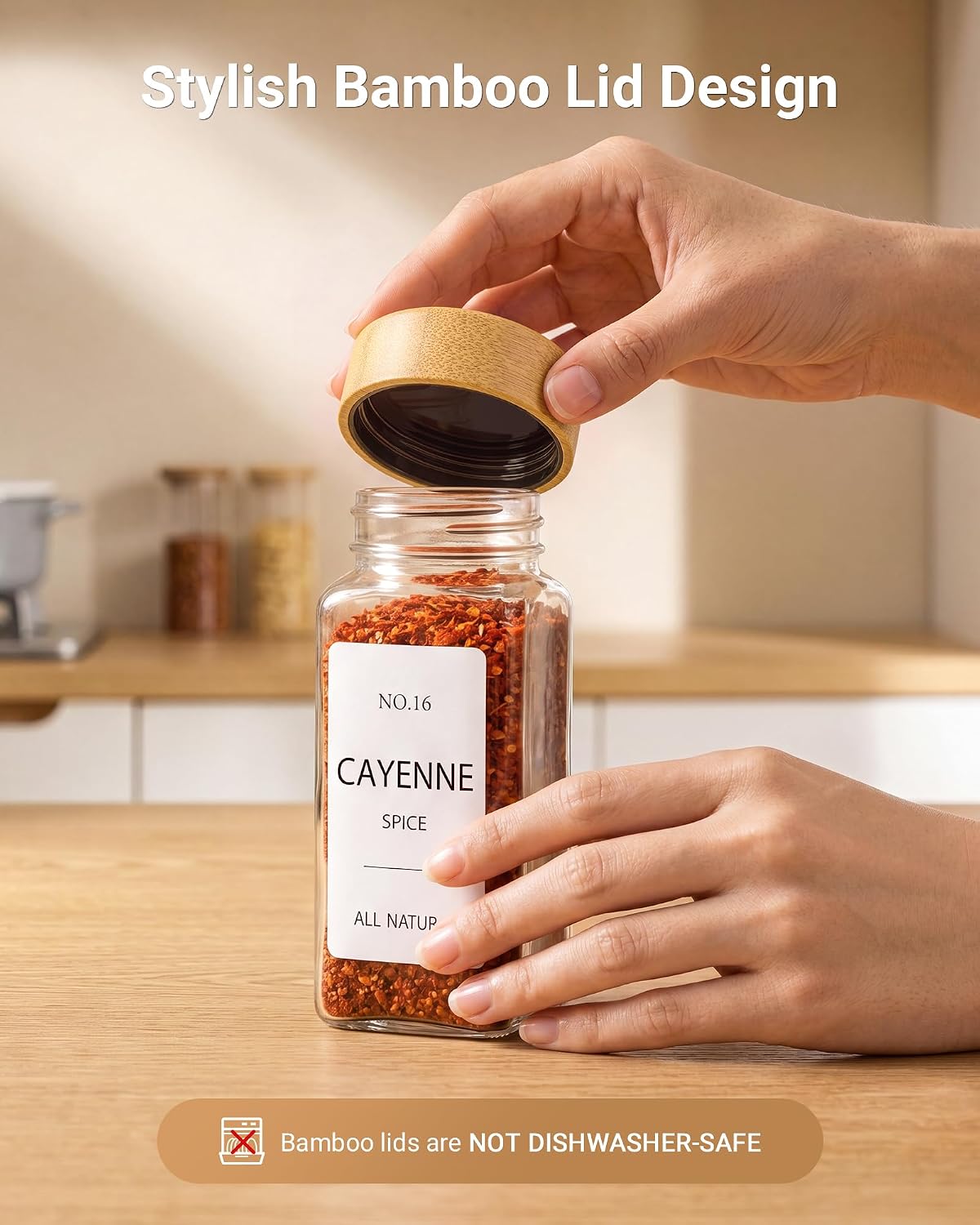 24 Pack Glass Spice Jars: 492 Lables & Pepper Grinder