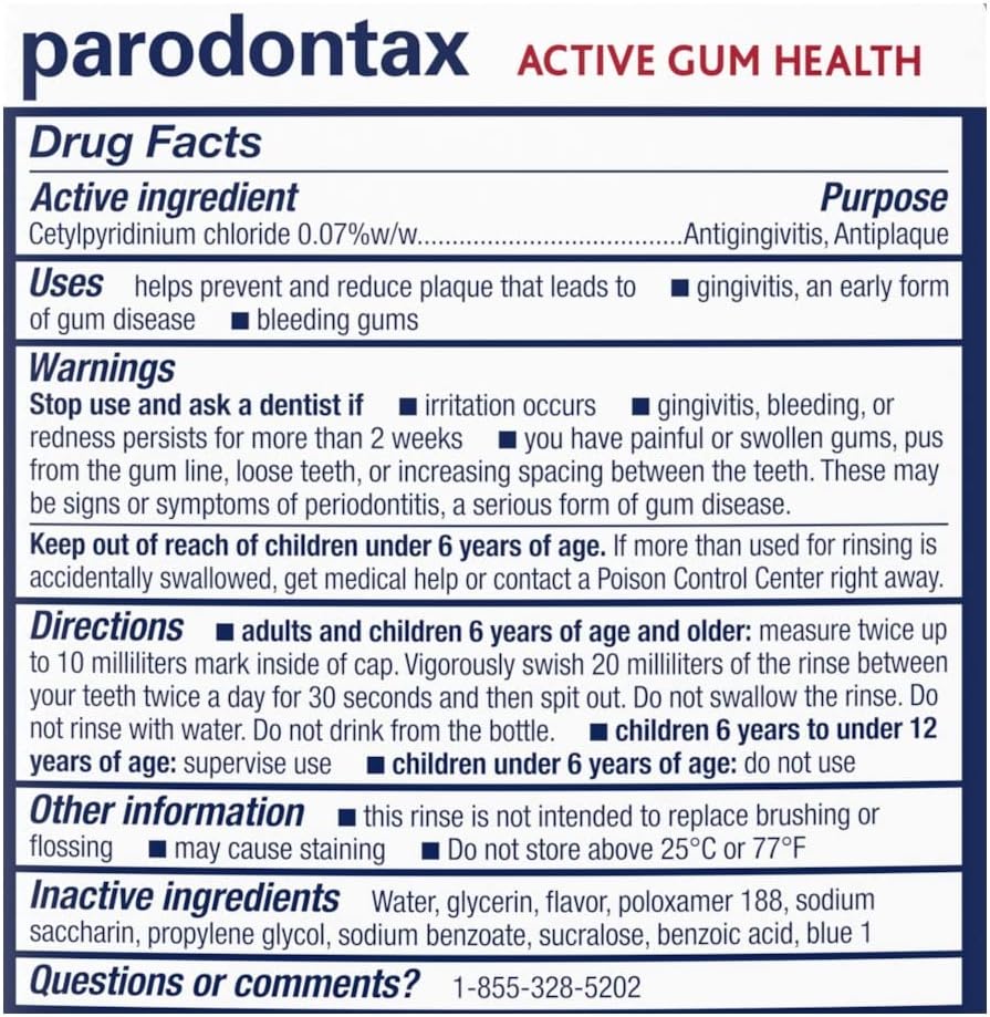 Parodontax Active Gum Health Mouthwash, 3x16.9 Fl Oz