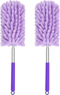 Mini Duster for Cleaning, 360° Bendable Hand Dusters with Extension Pole, Washable Small Duster for Car Interior, Office, Furniture