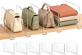 SortNStore Shelf Dividers Purse Organizer for Closet: Acrylic Clear 8 Pack