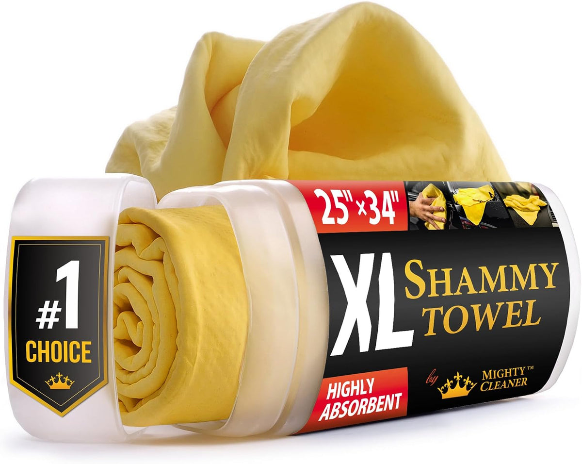 XL Shammy Towel for Car - 2pk(34”x25”) - Spots & Scratch-Free Chamois Cloth