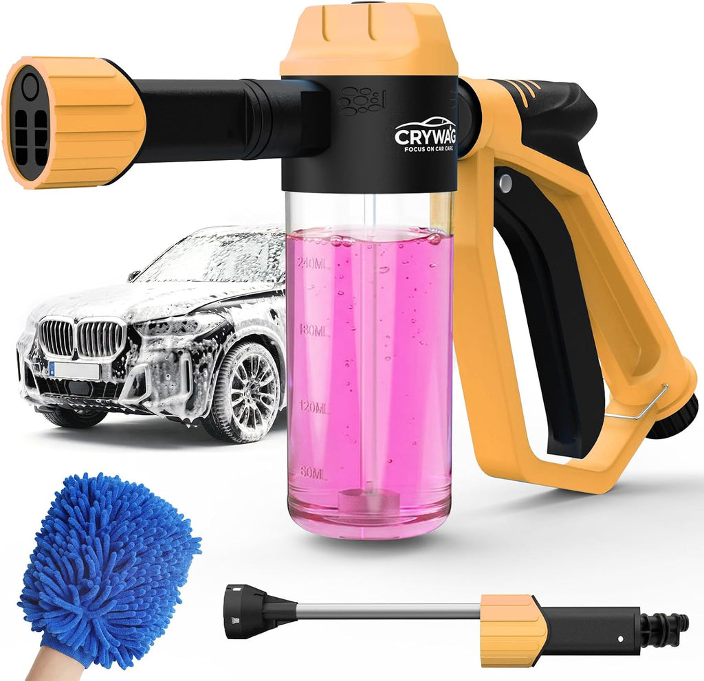 Car Wash Foam Gun for Garden Hose, with Microfiber Wash Mitt, Foam Sprayer